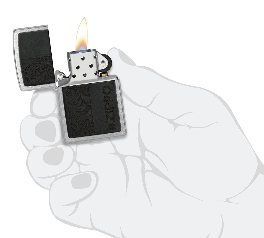 black leather emblem - zippo design