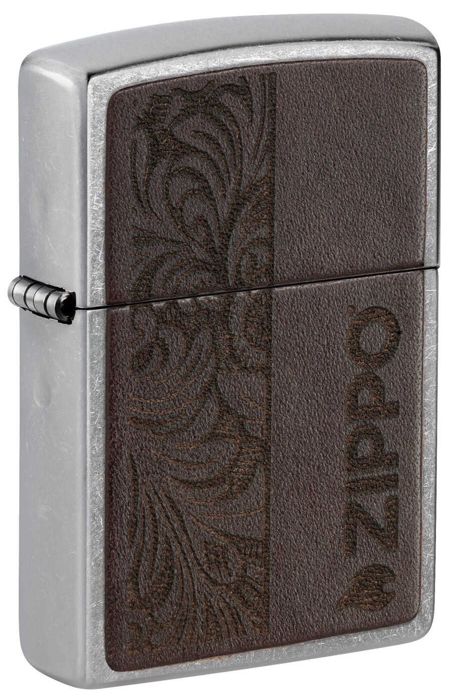 brown leather emblem - zippo design