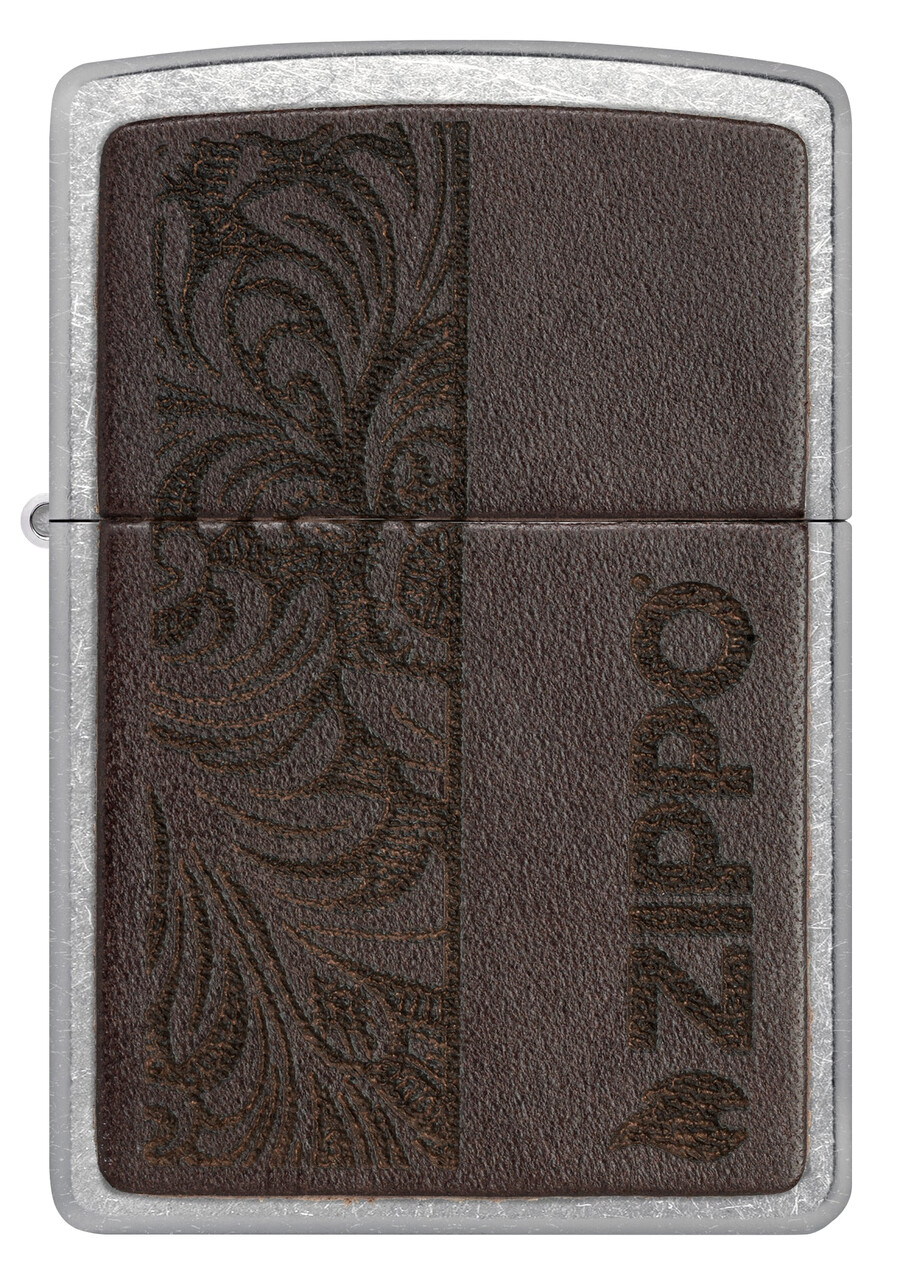 brown leather emblem - zippo design