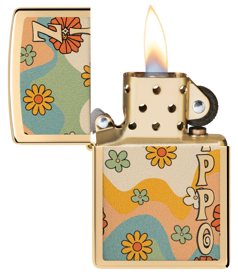 zippo flower power design