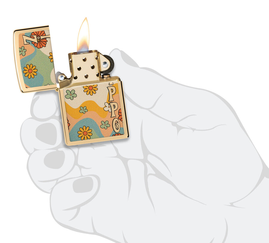 zippo flower power design
