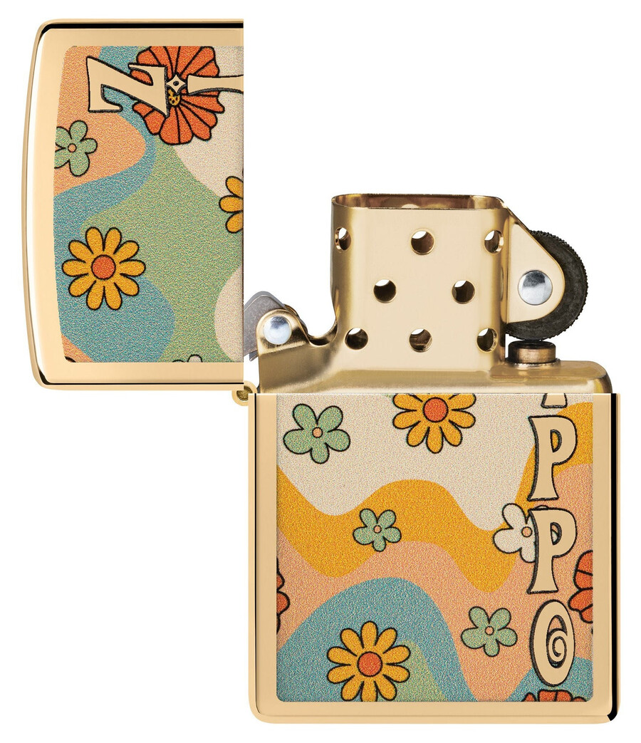 zippo flower power design
