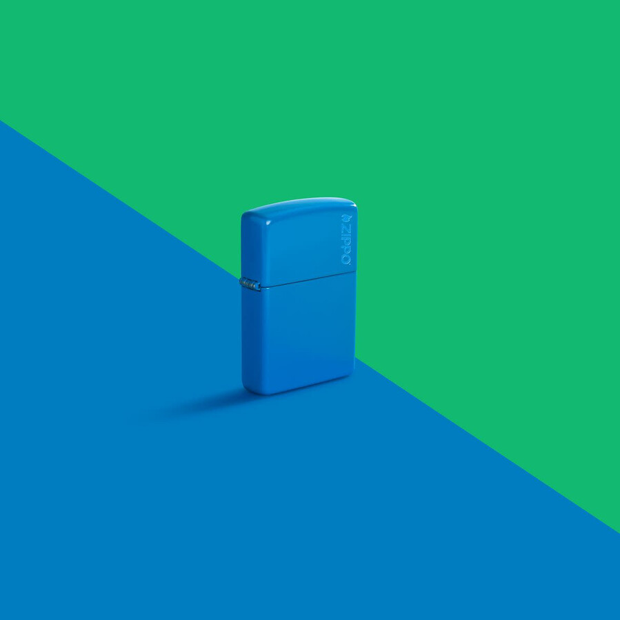 classic sky blue matte zippo logo