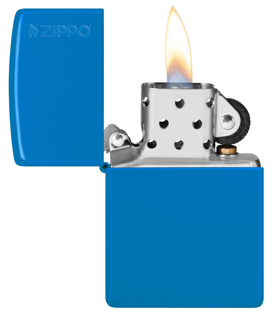classic sky blue matte zippo logo