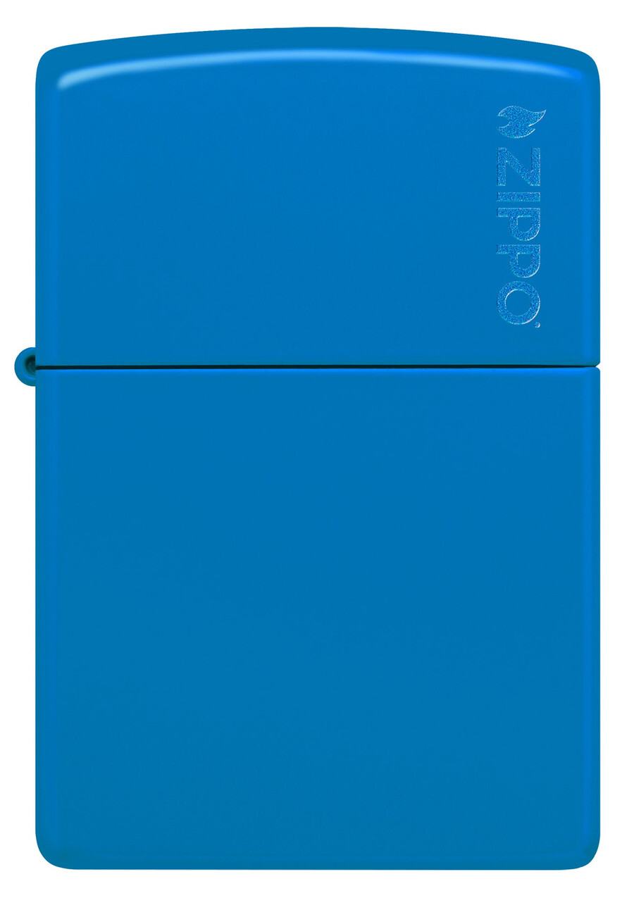 classic sky blue matte zippo logo