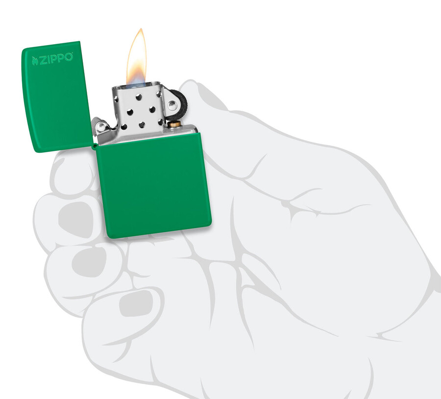 classic grass green matte zippo logo