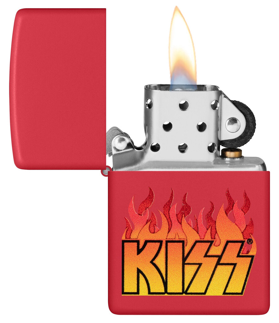 kiss flaming logo design