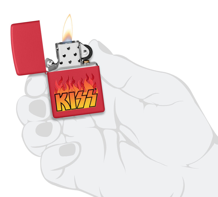 kiss flaming logo design