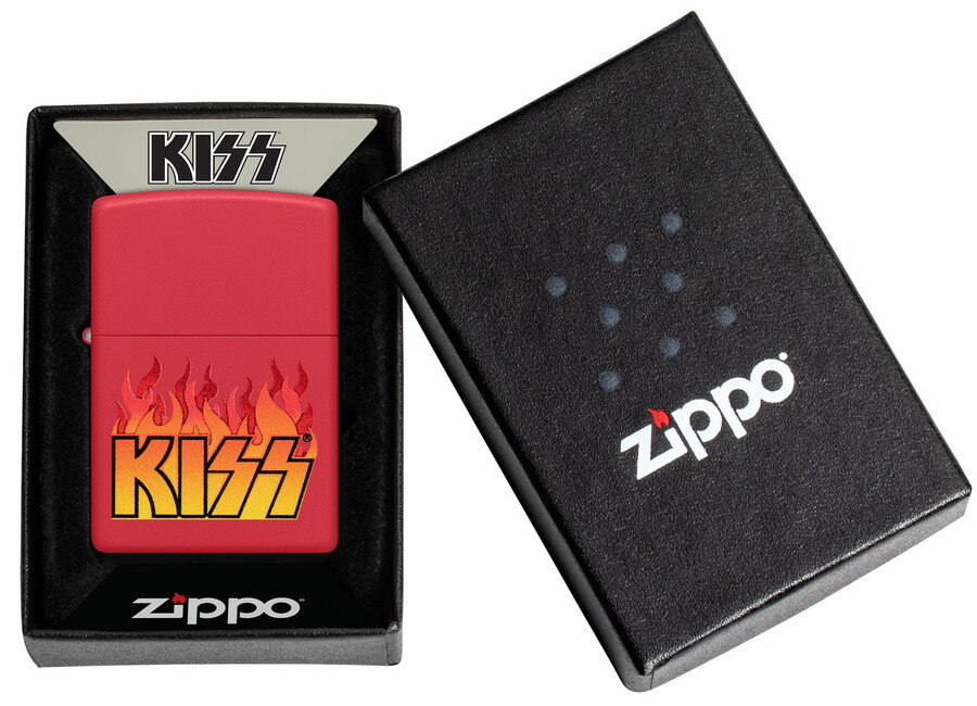 kiss flaming logo design