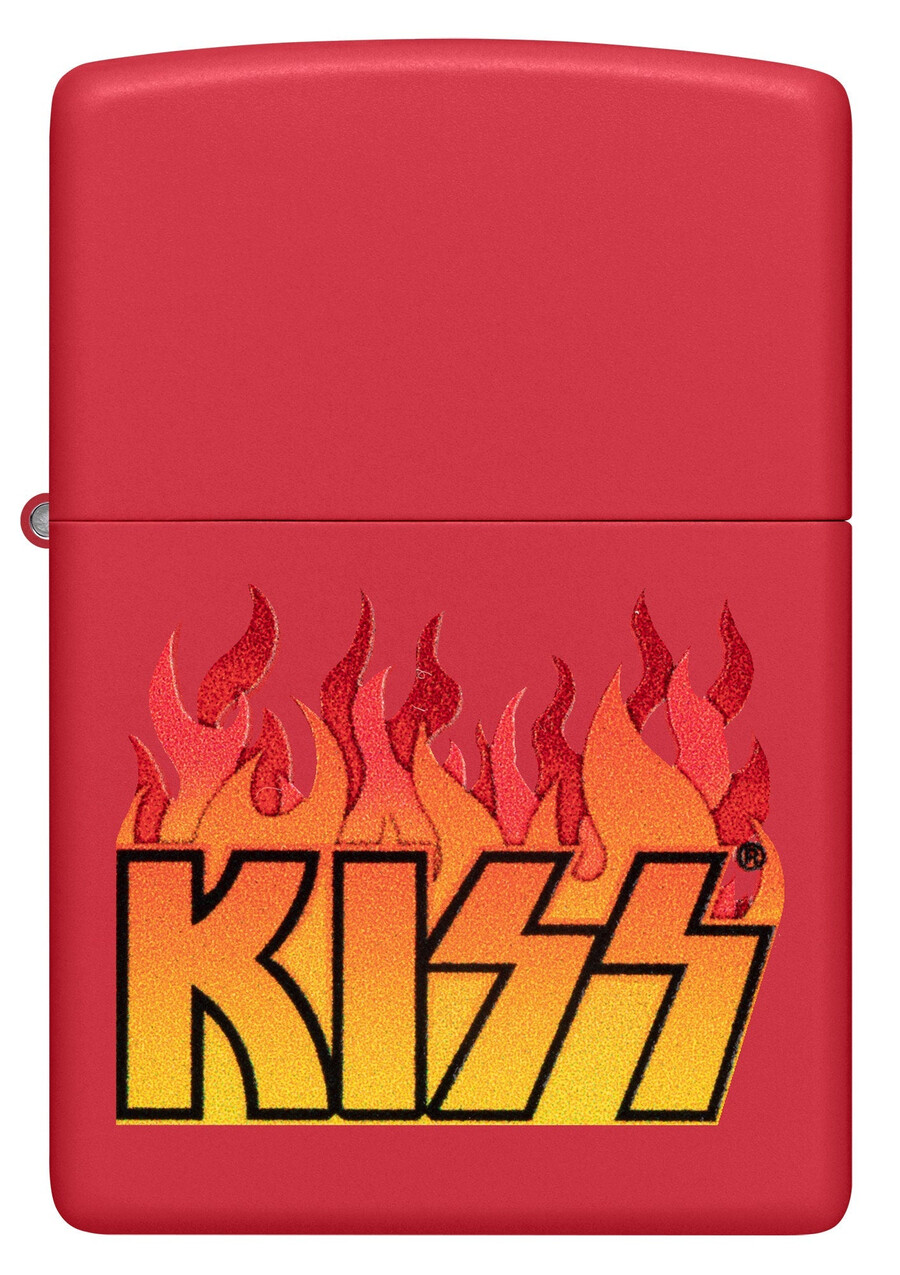 kiss flaming logo design