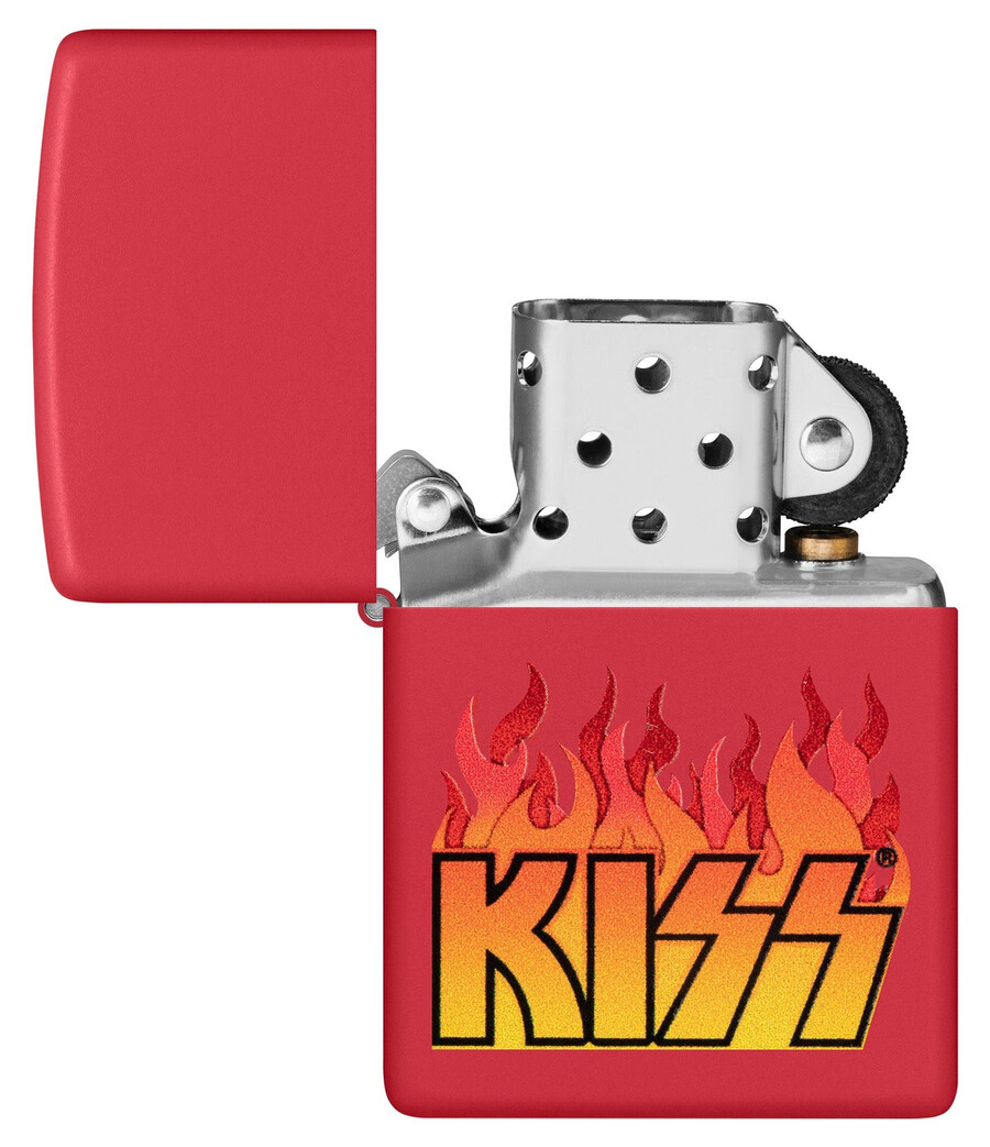 kiss flaming logo design