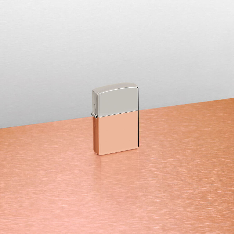 bimetal case lighter - sterling silver lid