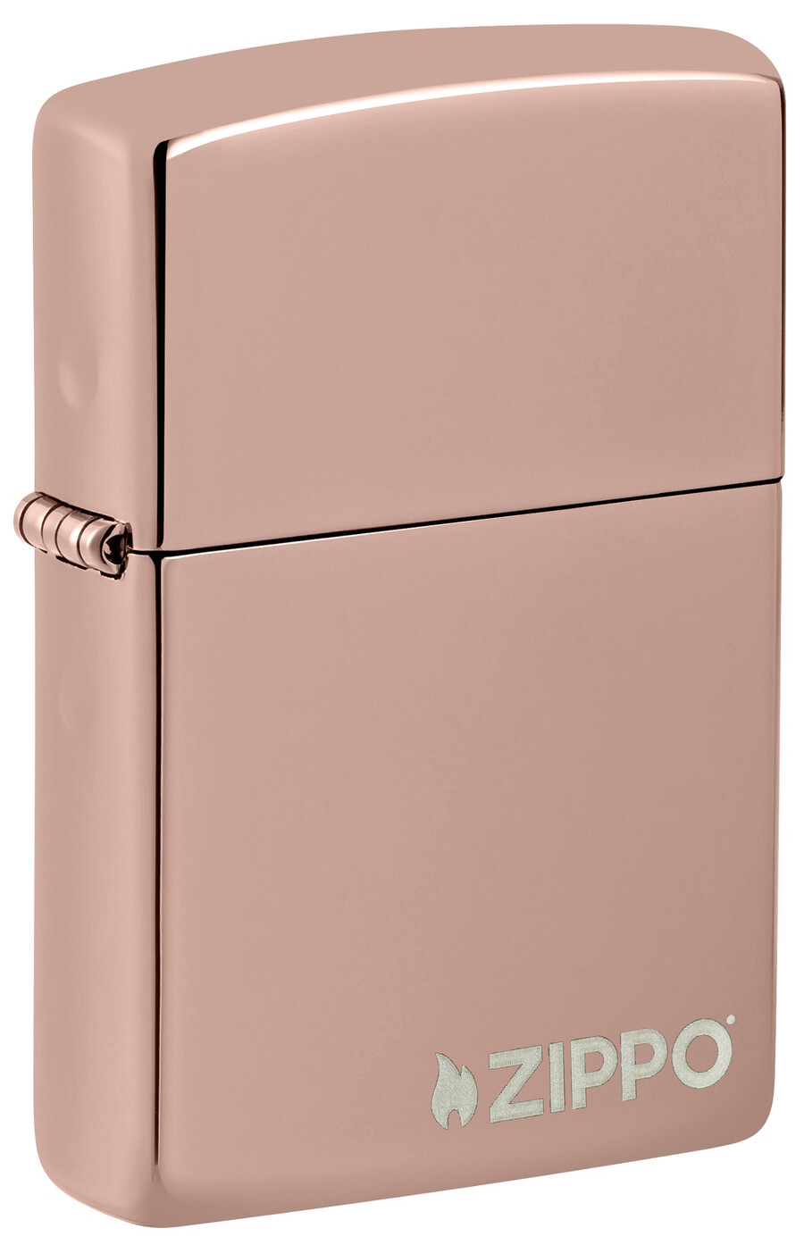 classic high polish rose gold zippo logo