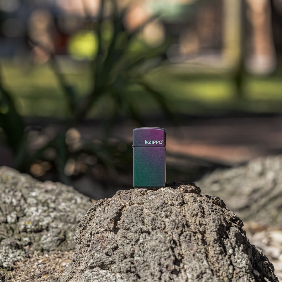 slim iridescent zippo logo
