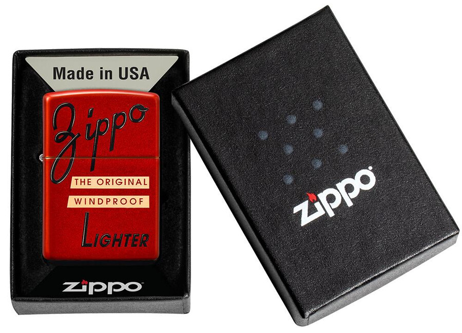zippo red box top design