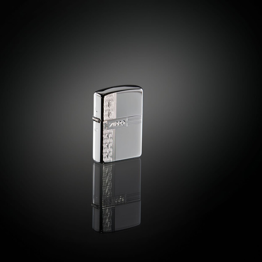 sterling silver zippo diamond design
