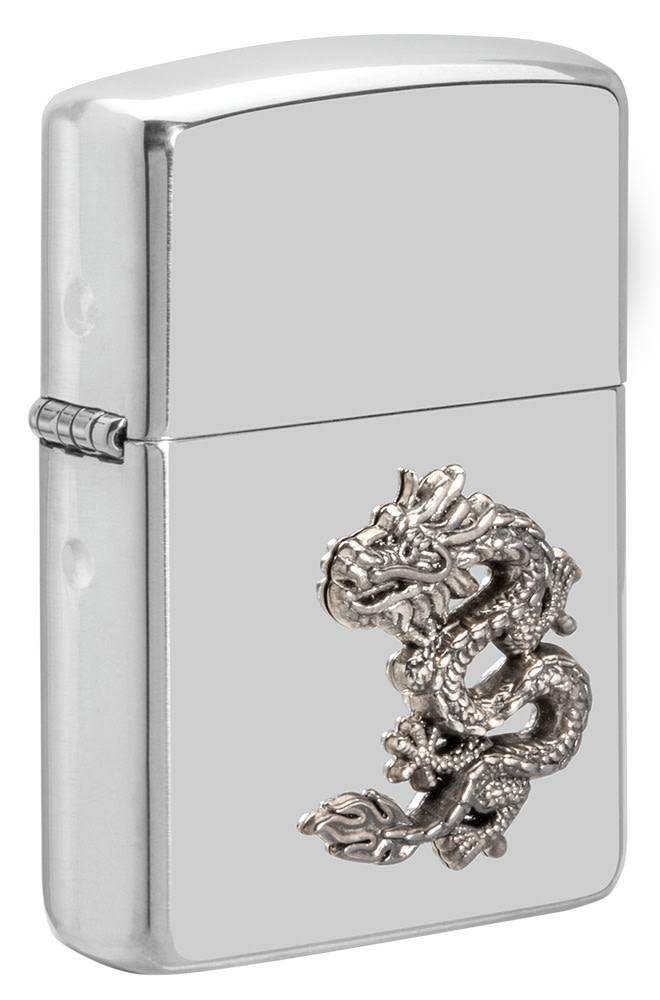 chinese dragon sterling silver emblem