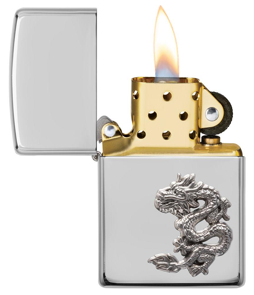 chinese dragon sterling silver emblem