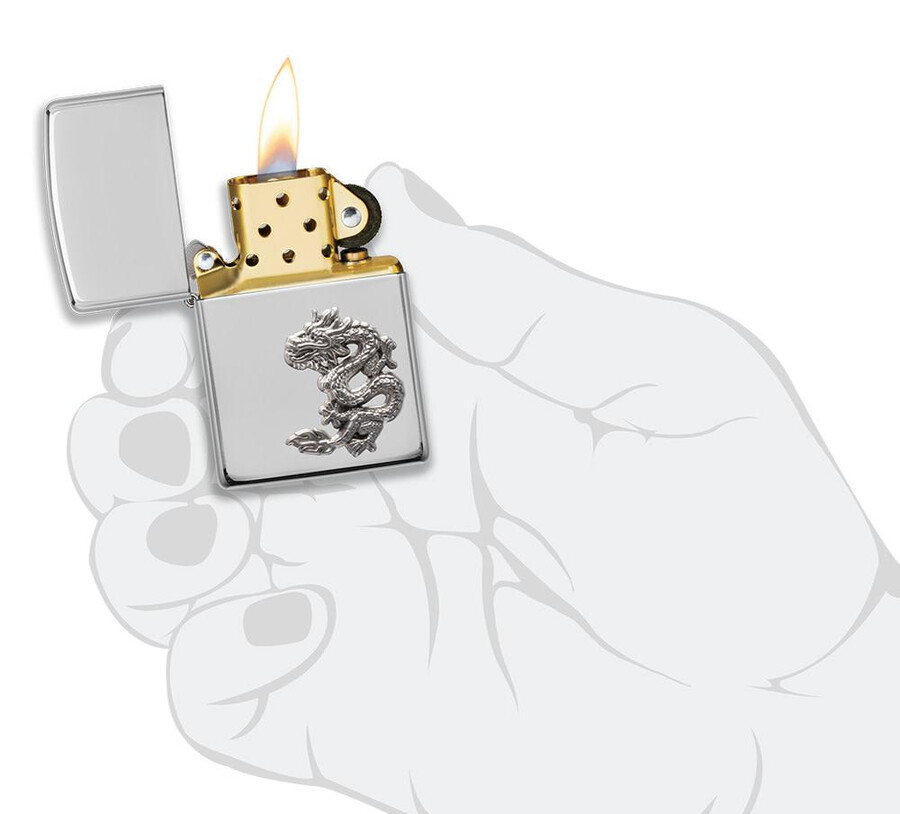 chinese dragon sterling silver emblem