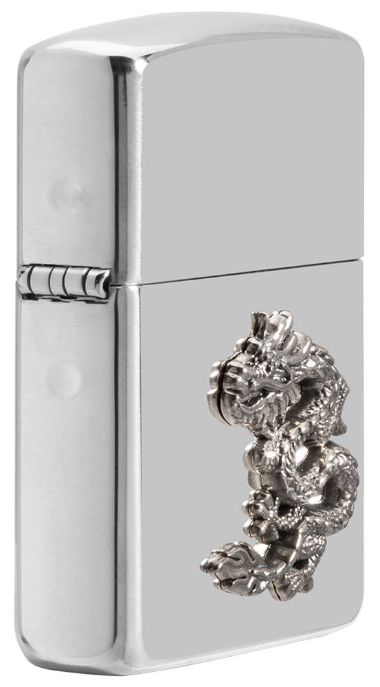 chinese dragon sterling silver emblem