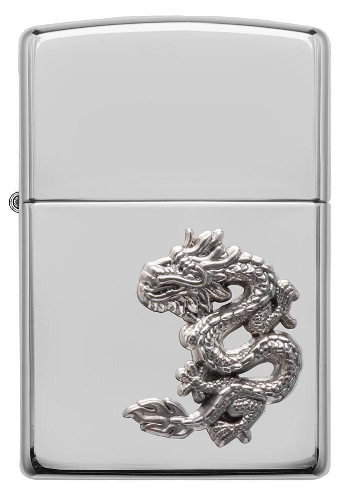 chinese dragon sterling silver emblem
