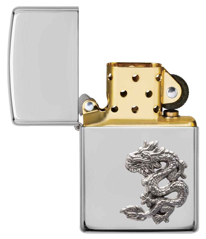 chinese dragon sterling silver emblem