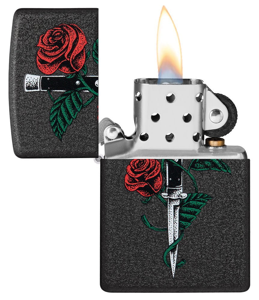 rose dagger tattoo design