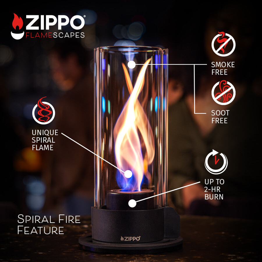 flamescapes spiral fire feature with fuel